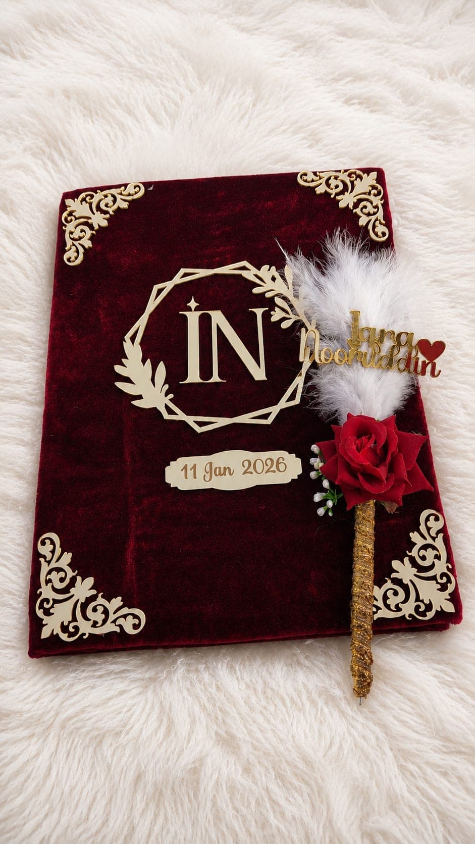 Maroon Velvet Nikah Nama Booklet 1